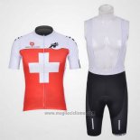 2011 Abbigliamento Ciclismo Assos Bianco e Rosso Manica Corta e Salopette