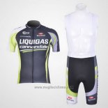 2011 Abbigliamento Ciclismo Liquigas Cannondale Nero e Verde Manica Corta e Salopette