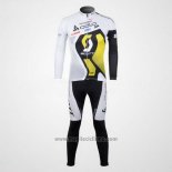 2012 Abbigliamento Ciclismo Scott Bianco e Giallo Manica Lunga e Salopette