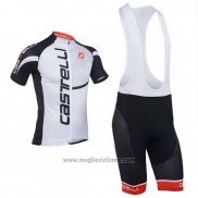 2013 Abbigliamento Ciclismo Castelli Nero e Bianco Manica Corta e Salopette