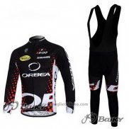 2013 Abbigliamento Ciclismo Orbea Nero e Rosso Manica Lunga e Salopette