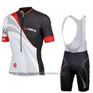 2014 Abbigliamento Ciclismo Castelli SIDI Nero e Bianco Manica Corta e Salopette