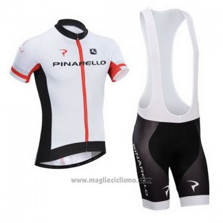 2014 Abbigliamento Ciclismo Pinarello Nero e Bianco Manica Corta e Salopette