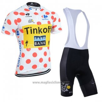 2014 Abbigliamento Ciclismo Tour de France Saxobank Lider Bianco e Rosso Manica Corta e Salopette