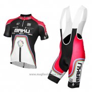 2015 Abbigliamento Ciclismo Baku Nero e Bianco Manica Corta e Salopette