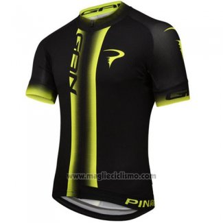 2016 Abbigliamento Ciclismo Pinarello Nero Giallo Manica Corta e Salopette