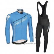 2016 Abbigliamento Ciclismo Specialized Nero e Celeste Manica Lunga e Salopette