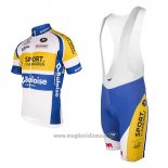 2016 Abbigliamento Ciclismo Sport Vlaanderen Baloise Bianco e Giallo Manica Corta e Salopette