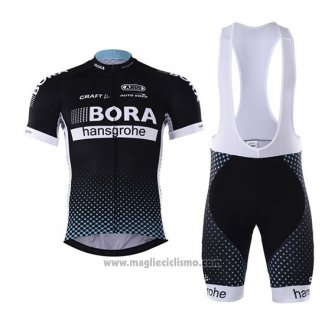 2017 Abbigliamento Ciclismo Bora Scuro Nero Manica Corta e Salopette