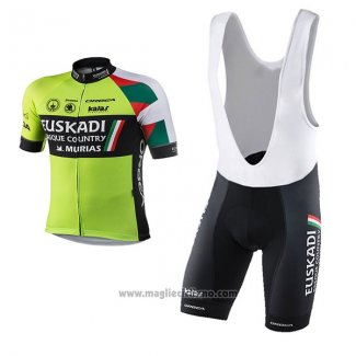 2017 Abbigliamento Ciclismo Euskadi Verde e Nero Manica Corta e Salopette