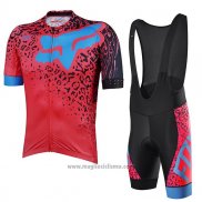 2017 Abbigliamento Ciclismo Fox Ascent Comp Rosso Manica Corta e Salopette