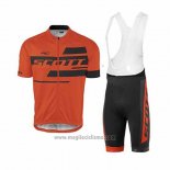 2017 Abbigliamento Ciclismo Scott Arancione Manica Corta e Salopette