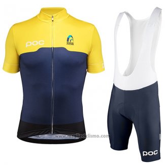 2017 Abbigliamento Ciclismo Svezia Giallo e Blu Manica Corta e Salopette