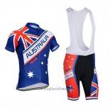 2018 Abbigliamento Ciclismo Australia Blu e Rosso Manica Corta e Salopette