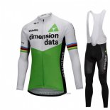 2018 Abbigliamento Ciclismo UCI Mondo Campione Dimension Date Verde Manica Lunga e Salopette