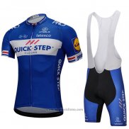 2018 Abbigliamento Ciclismo UCI Mondo Campione Quick Step Floors Blu Manica Corta e Salopette