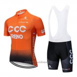 2019 Abbigliamento Ciclismo CCC Arancione Manica Corta e Salopette