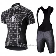 2019 Abbigliamento Ciclismo Marvel Heros Spider Man Nero Manica Corta e Salopette