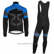 2019 Abbigliamento Ciclismo Nalini Nero Blu Manica Lunga e Salopette