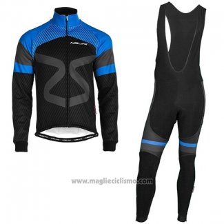 2019 Abbigliamento Ciclismo Nalini Nero Blu Manica Lunga e Salopette