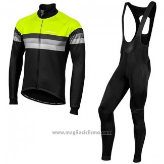 2019 Abbigliamento Ciclismo Nalini Warm 2.0 Nero Verde Manica Lunga e Salopette