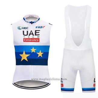 2019 Gilet Antivento UAE Bianco Bianco Blu