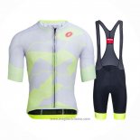 2021 Abbigliamento Ciclismo Castelli Chiaro Giallo Bianco Manica Corta e Salopette