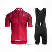 2021 Abbigliamento Ciclismo Castelli Scuro Rosso Manica Corta e Salopette