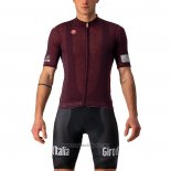 2021 Abbigliamento Ciclismo Giro d'Italia Spento Rosso Manica Corta e Salopette