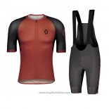 2021 Abbigliamento Ciclismo Scott Spento Arancione Manica Corta e Salopette