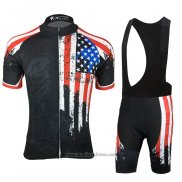 2021 Abbigliamento Ciclismo USA Nero Manica Corta e Salopette