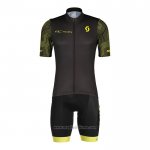 2022 Abbigliamento Ciclismo Scott Bianco Giallo Manica Corta e Salopette