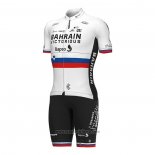 2022 Abbigliamento Ciclismo Slovenia Campione Bahrain Victorious Bianco Rosso Manica Corta e Salopette