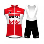 2022 Gilet Antivento Lotto Soudal Rosso Manica Corta e Salopette