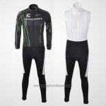 2010 Abbigliamento Ciclismo Cannondale Nero Manica Lunga e Salopette