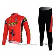 2011 Abbigliamento Ciclismo Ferrari Nero e Verde Manica Lunga e Salopette Pantaloni