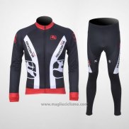 2011 Abbigliamento Ciclismo Giordana Rosso e Nero Manica Lunga e Salopette