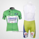 2012 Abbigliamento Ciclismo Liquigas Cannondale Bianco e Verde Manica Corta e Salopette