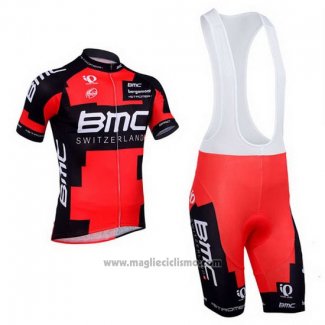 2013 Abbigliamento Ciclismo BMC Nero e Rosso Manica Corta e Salopette