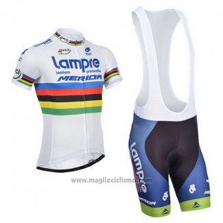 2013 Abbigliamento Ciclismo UCI Mondo Campione Lider Lampre Merida Manica Corta e Salopette