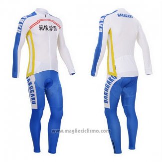 2014 Abbigliamento Ciclismo Fox Cyclingbox Bianco e Blu Manica Lunga e Salopette