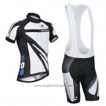 2014 Abbigliamento Ciclismo Giordana Bianco Manica Corta e Salopette