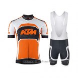 2015 Abbigliamento Ciclismo KTM Bianco e Arancione Manica Corta e Salopette