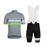 2015 Abbigliamento Ciclismo Rapha Grigio e Verde Manica Corta e Salopette