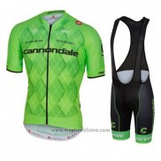 2016 Abbigliamento Ciclismo Cannondale Nero e Verde Manica Corta e Salopette