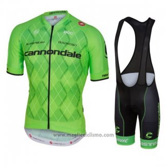 2016 Abbigliamento Ciclismo Cannondale Nero e Verde Manica Corta e Salopette