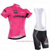 2016 Abbigliamento Ciclismo Giro d'Italia Rosa e Nero Manica Corta e Salopette