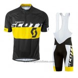2016 Abbigliamento Ciclismo Scott Giallo Manica Corta e Salopette