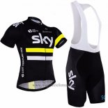 2016 Abbigliamento Ciclismo Sky Giallo e Nero Manica Corta e Salopette