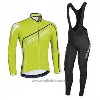 2016 Abbigliamento Ciclismo Specialized Ml Nero Verde Manica Lunga e Salopette